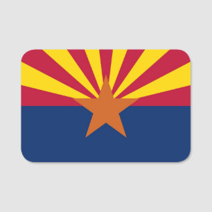 Patriotic namn bricka med flagga av Arizona, USA Namnbricka