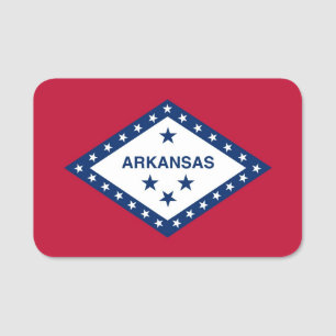 Patriotic namn bricka med flagga av Arkansas, Före Namnbricka
