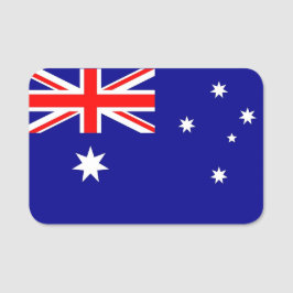 Patriotic namn bricka med flagga av Australien Namnbricka