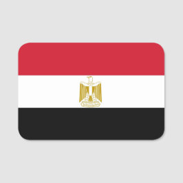 Patriotic namn bricka med flagga av Egypten Namnbricka