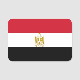 Patriotic namn bricka med flagga av Egypten Namnbricka