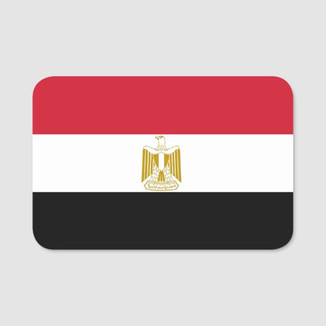 Patriotic namn bricka med flagga av Egypten Namnbricka (Framsida)