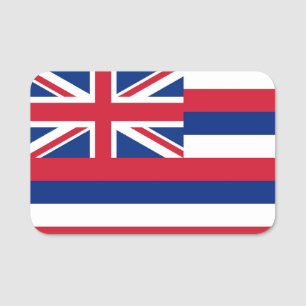 Patriotic namn bricka med flagga av Hawaii, USA Namnbricka