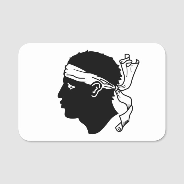 Patriotic namn bricka med flagga av Korsika, Frank Namnbricka (Framsida)