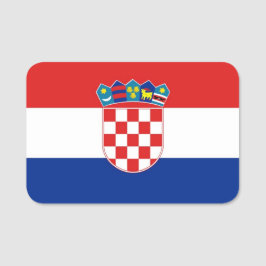 Patriotic namn bricka med flagga av Kroatien Namnbricka