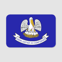 Patriotic namn bricka med flagga av Louisiana, För