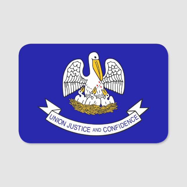 Patriotic namn bricka med flagga av Louisiana, För Namnbricka (Framsida)