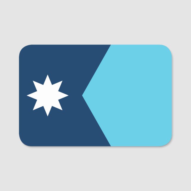 Patriotic namn bricka med flagga av Minnesota Namnbricka (Framsida)