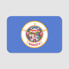Patriotic namn bricka med flagga av Minnesota Namnbricka