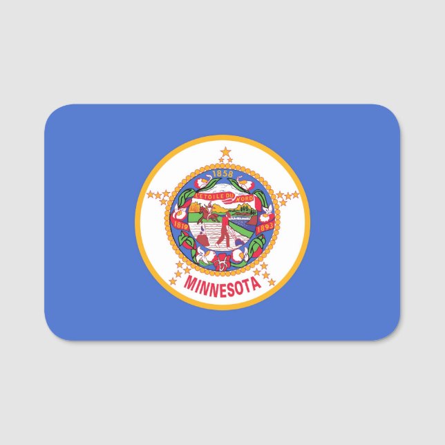 Patriotic namn bricka med flagga av Minnesota Namnbricka (Framsida)