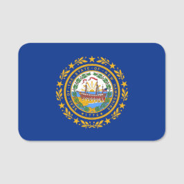 Patriotic namn bricka med flagga av New Hampshire Namnbricka