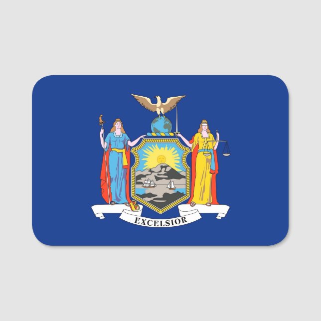 Patriotic namn bricka med flagga av New York Namnbricka (Framsida)