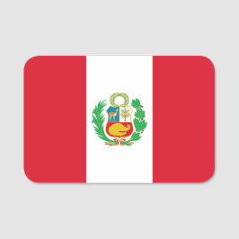 Patriotic namn bricka med flagga av Peru Namnbricka