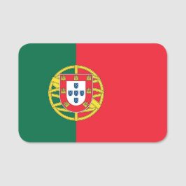 Patriotic namn bricka med flagga av Portugal Namnbricka