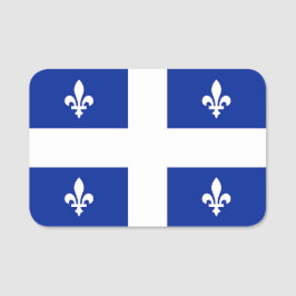 Patriotic namn bricka med flagga av Quebec Namnbricka