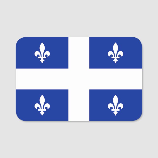 Patriotic namn bricka med flagga av Quebec Namnbricka (Framsida)