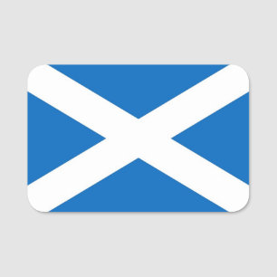 Patriotic namn bricka med flagga av Skottland Namnbricka