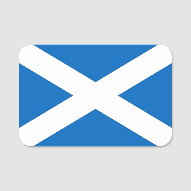Patriotic namn bricka med flagga av Skottland Namnbricka (Framsida)