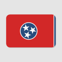 Patriotic namn bricka med flagga av Tennessee