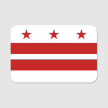 Patriotic namn bricka med flagga av Washington DC