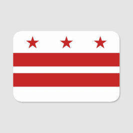 Patriotic namn bricka med flagga av Washington DC Namnbricka