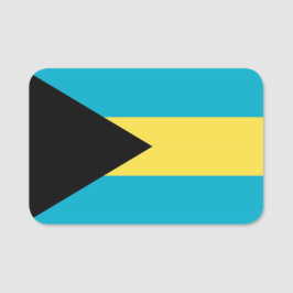 Patriotic namn bricka med flagga Bahamas Namnbricka
