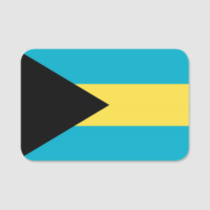 Patriotic namn bricka med flagga Bahamas Namnbricka