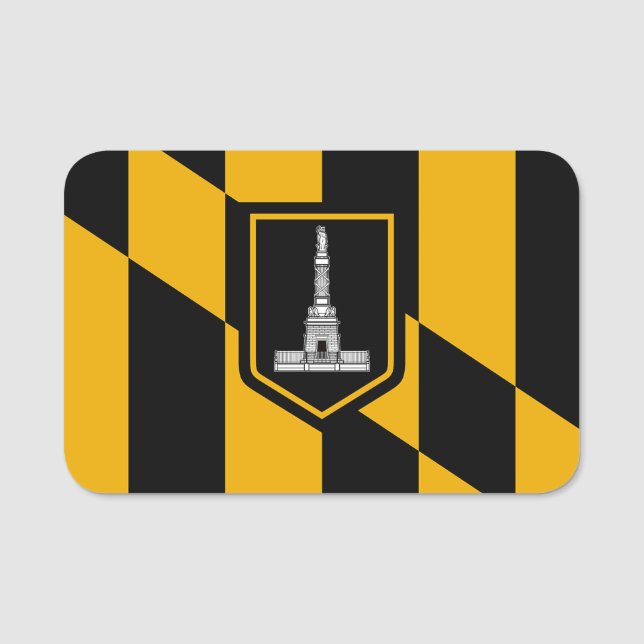 Patriotic namn bricka med flagga Baltimore, USA Namnbricka (Framsida)