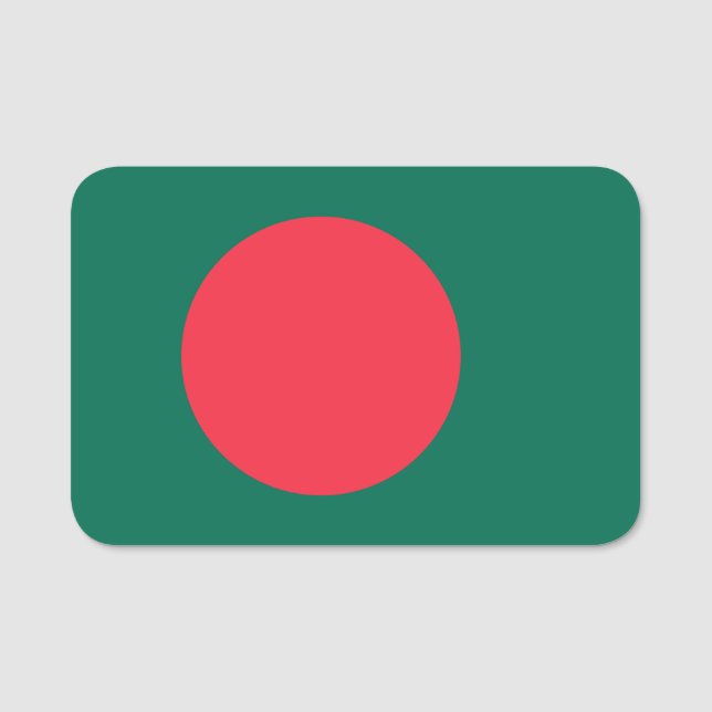 Patriotic namn bricka med flagga Bangladesh Namnbricka (Framsida)