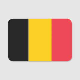 Patriotic namn bricka med flagga Belgien Namnbricka