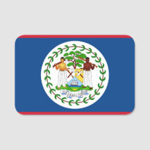 Patriotic namn bricka med flagga Belize
