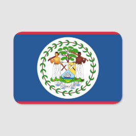 Patriotic namn bricka med flagga Belize Namnbricka