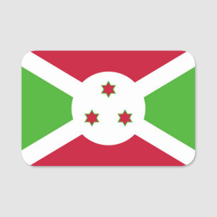 Patriotic namn bricka med flagga Burundi Namnbricka