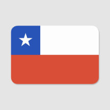 Patriotic namn bricka med flagga Chile