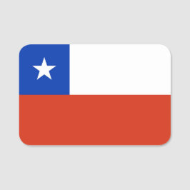 Patriotic namn bricka med flagga Chile Namnbricka