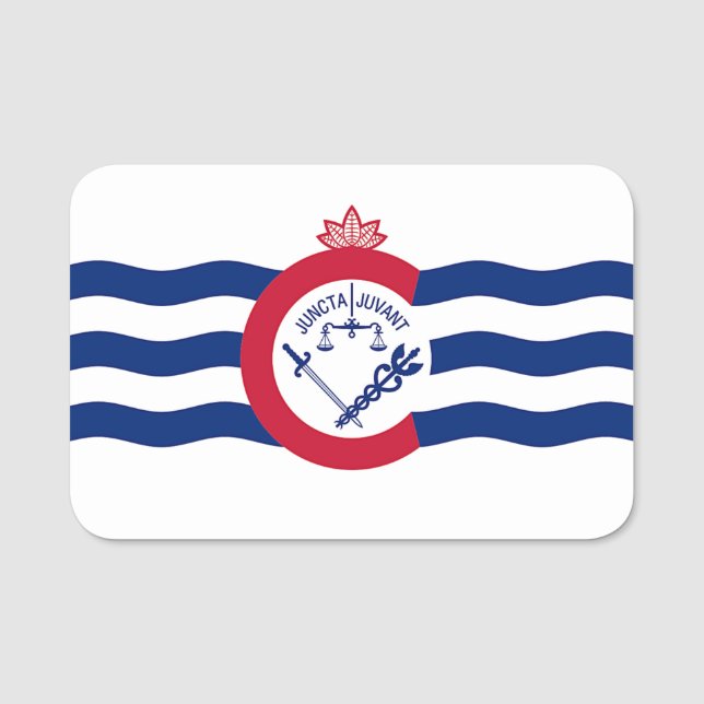 Patriotic namn bricka med flagga Cincinnati Namnbricka (Framsida)