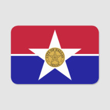Patriotic namn bricka med flagga Dallas