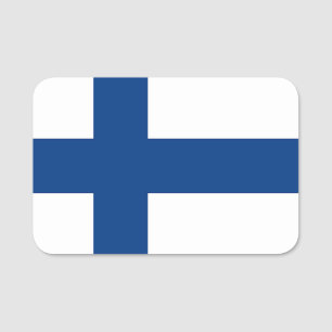 Patriotic namn bricka med flagga Finland Namnbricka