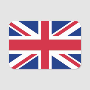 Patriotic namn bricka med flagga från Förenade kun Namnbricka