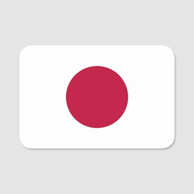 Patriotic namn bricka med flagga från Japan Namnbricka (Framsida)