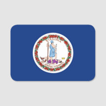 Patriotic namn bricka med flagga från Virginia