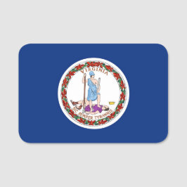 Patriotic namn bricka med flagga från Virginia Namnbricka