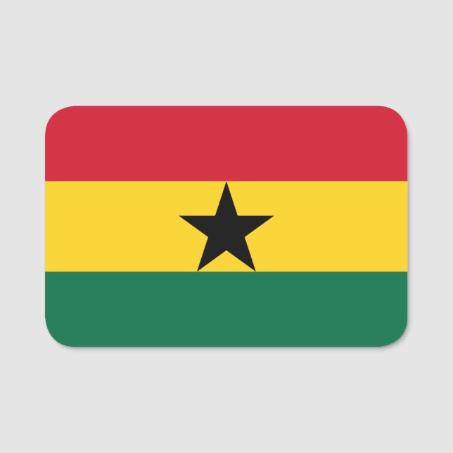 Patriotic namn bricka med flagga Ghana Namnbricka (Framsida)