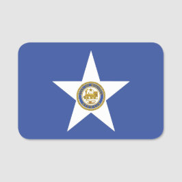 Patriotic namn bricka med flagga Houston Namnbricka
