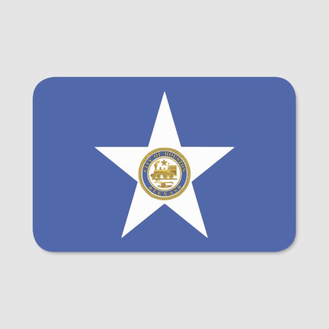 Patriotic namn bricka med flagga Houston Namnbricka (Framsida)