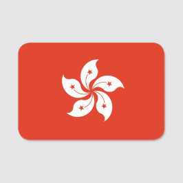 Patriotic namn bricka med flagga i Hongkong Namnbricka