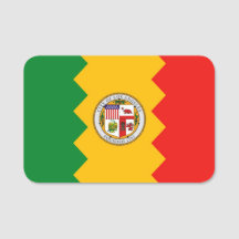 Patriotic namn bricka med flagga i Los Angeles Cit