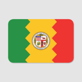 Patriotic namn bricka med flagga i Los Angeles Cit Namnbricka