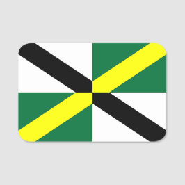 Patriotic namn bricka med flagga i Monterey City Namnbricka