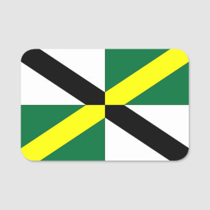 Patriotic namn bricka med flagga i Monterey City Namnbricka